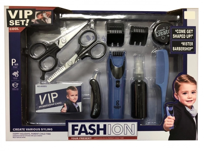 Frisørsæt med batteridrevet barbermaskine