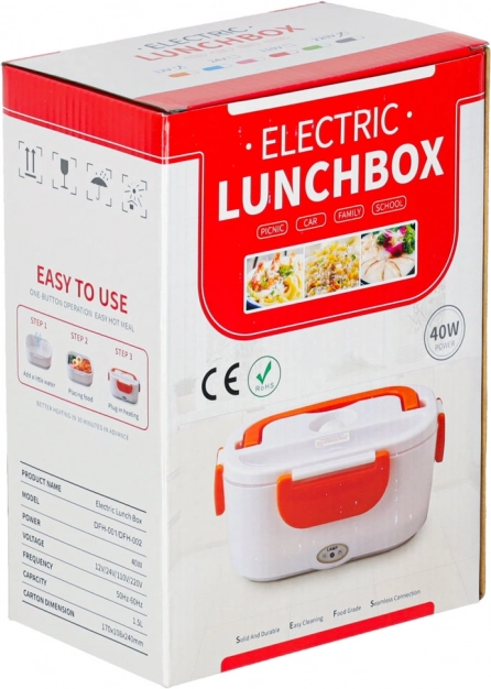 Elektrisk lunchboks med varmelegeme