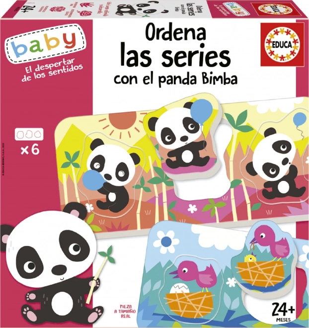 EDUCA Baby indsætning Panda Bimba og venner 6x3 brikker