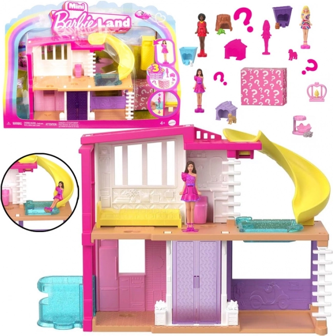 Mattel mini BarbieLand dukkehus med dukke, kæledyr og tilbehør