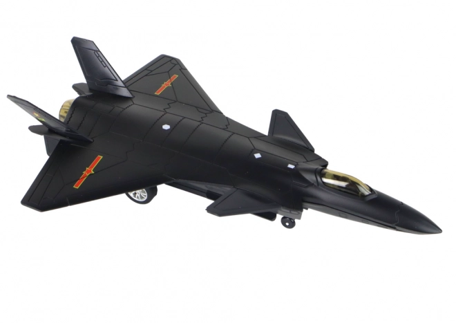 Model fly med friktionstræk Black Grey