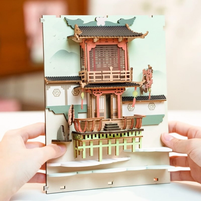 RoboTime 3D Puzzle Bogstøtte "Falling Sakura" (træ)
