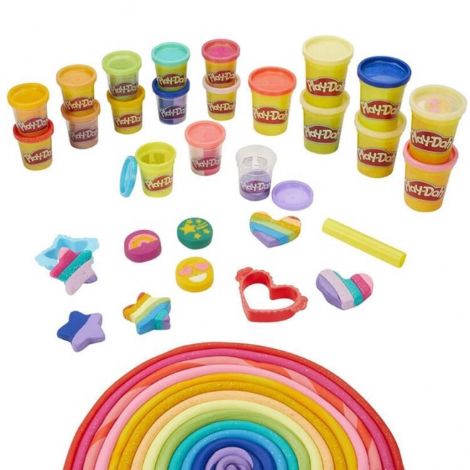 Play-Doh sæt med skinnende modellervoks fra Hasbro med 21 farver og forme