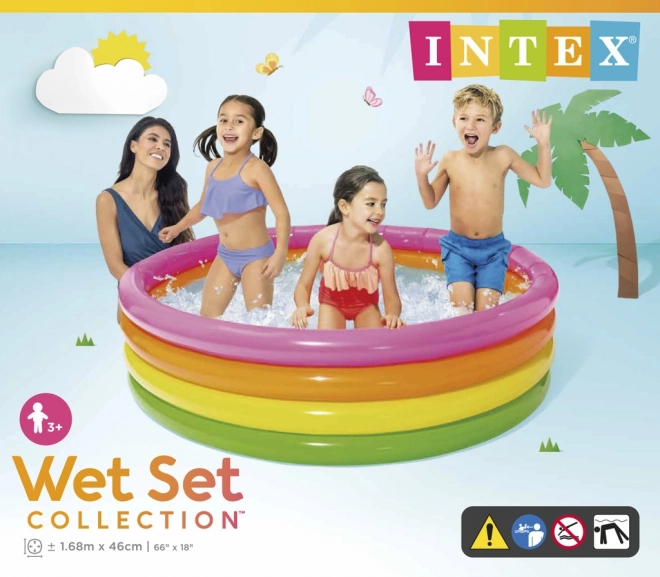 Farverig oppustelig pool - 168 cm