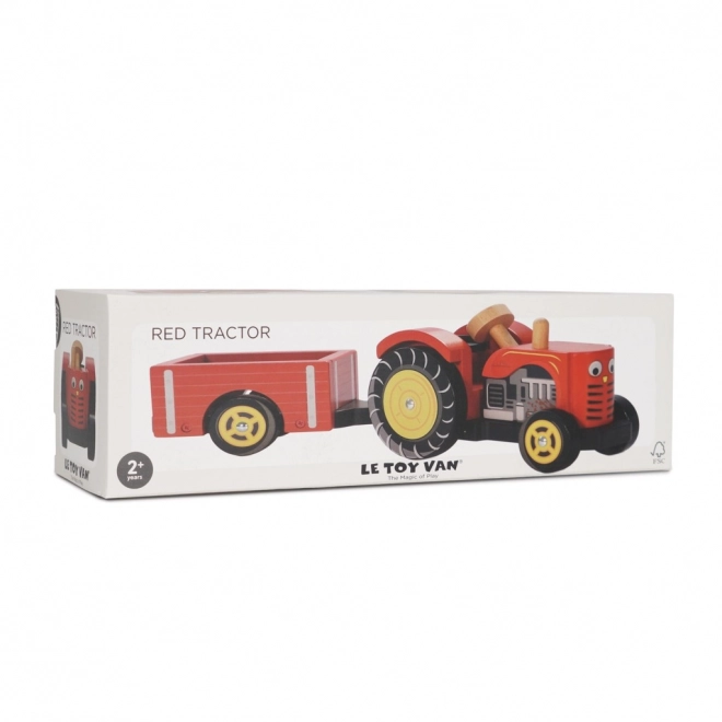 Le Toy Van rød traktor og trailer