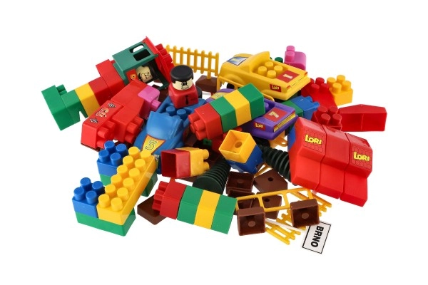 Farverige plastklodser