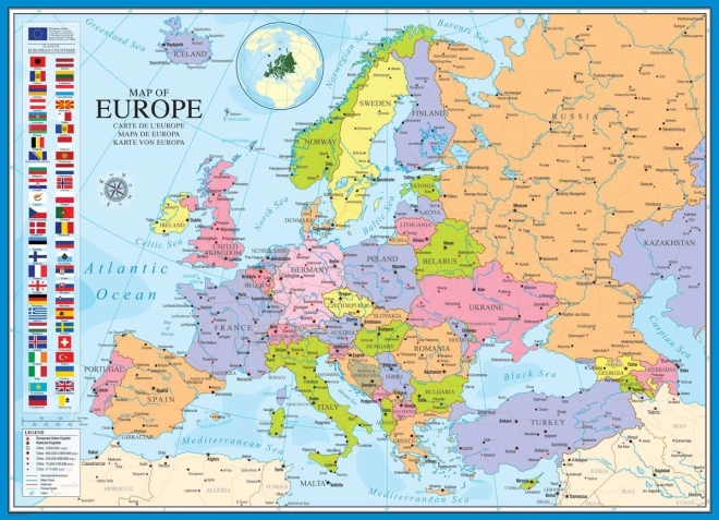 EUROGRAPHICS puslespil Europakort 1000 brikker