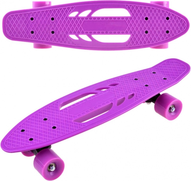 Børne-penny skateboard med bæregreb op til 50 kg – Lilla
