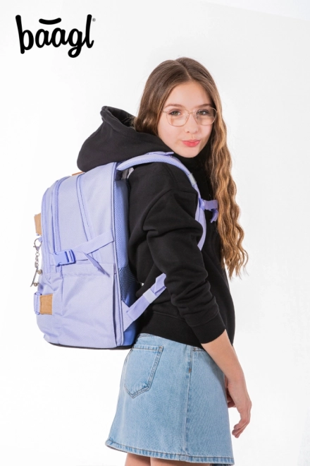 BAAGL Skole rygsæk Skate Lilac