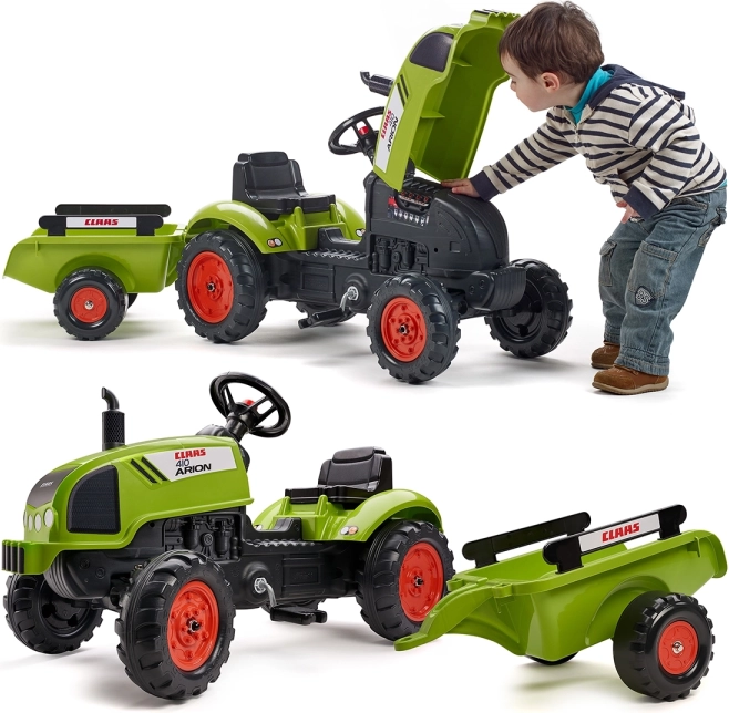 Traktor med pedaler Claas Arion 410 med trailer