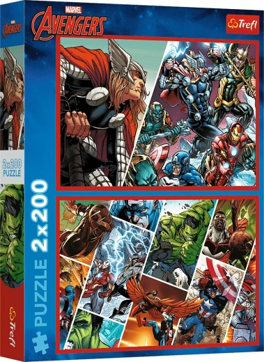 Puslespil 2×200 brikker Avengers – Jordens beskyttere MARVEL