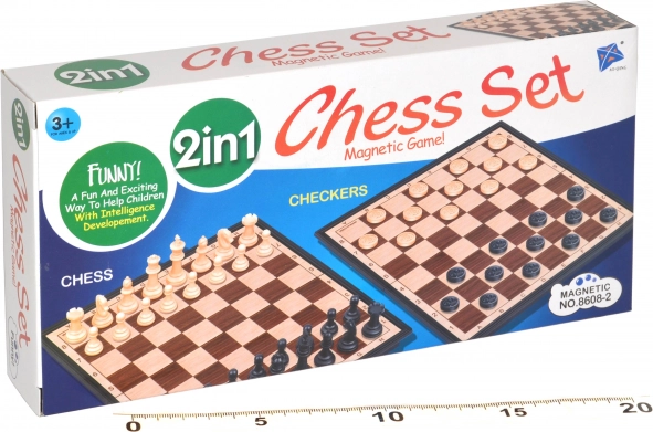 Skak og Damas 2i1 Magnetisk