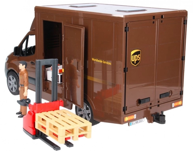 UPS Delivery Bruder MB Sprinter med figur og tilbehør