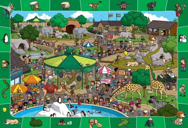 Eurographics Spot & Find – en dag i zoologisk have, puslespil 100 brikker