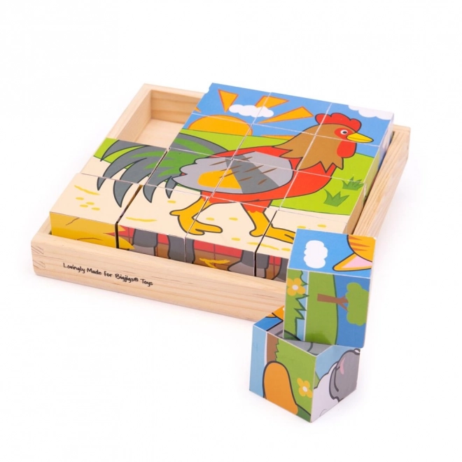 Bigjigs Toys Billedterninger gård