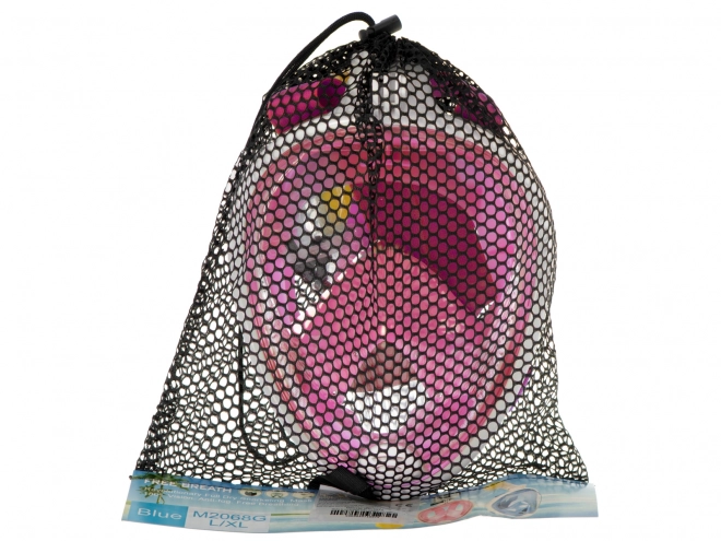 Sammenklappelig fuld ansigtsmaske med snorkel S/M pink