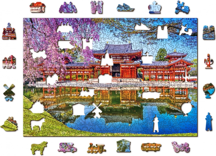 Træpuslespil WOODEN CITY Byodo‑in-templet, Kyoto – 505 brikker