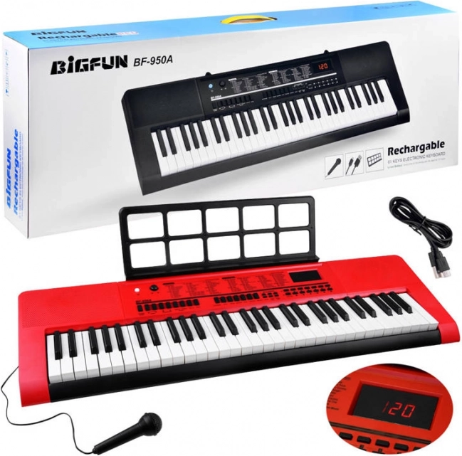 Elektronisk klaviatur 61 tangenter med mikrofon BF-950A