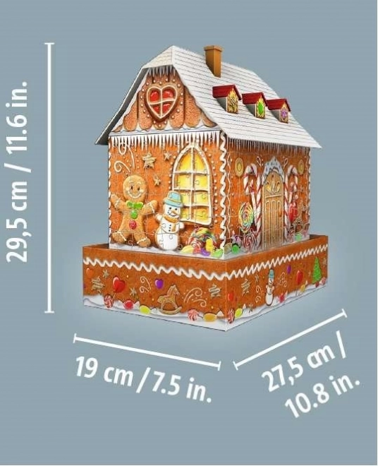 RAVENSBURGER Lysende 3D puslespil Nat Edition Honningkagehytten 216 stykker