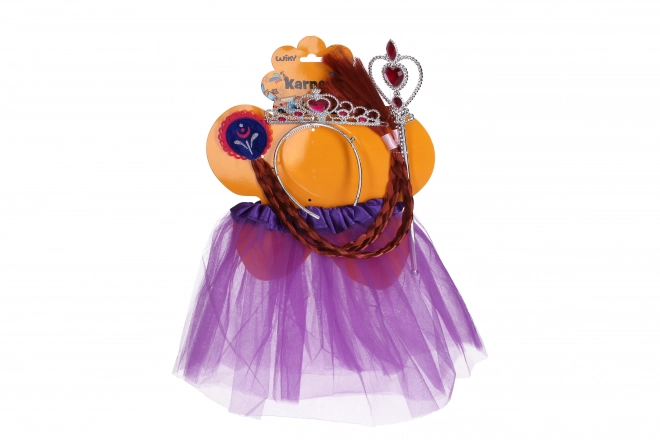 Sæt karneval prinsesse lilla