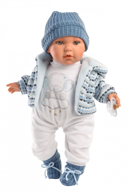 Llorens 42405 BABY ENZO - realistisk dukke med lyde og blødt stofkrop - 42 cm