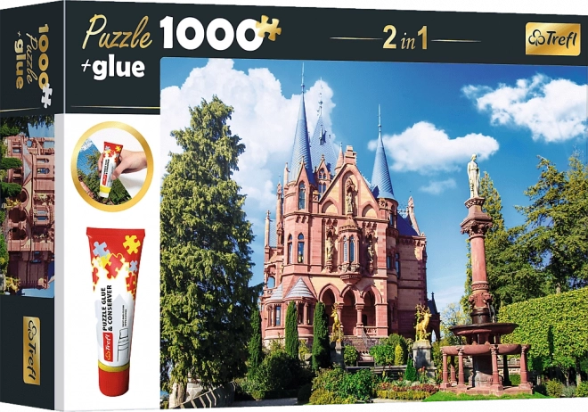 Trefl sæt 2-i-1 puslespil Schloss Drachenburg, Tyskland 1000 brikker med lim