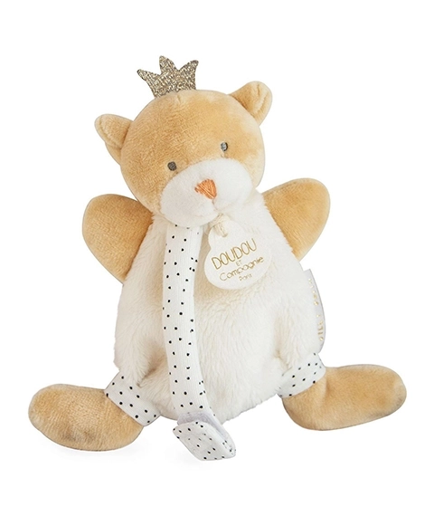 Gaveæske med plysbamse med holder til sut