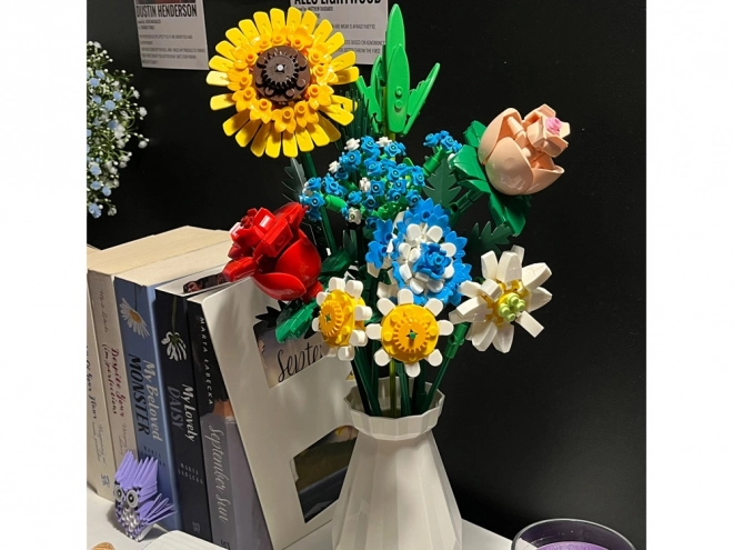 Teknisk byggesæt Engblomster med vase 618 stykker