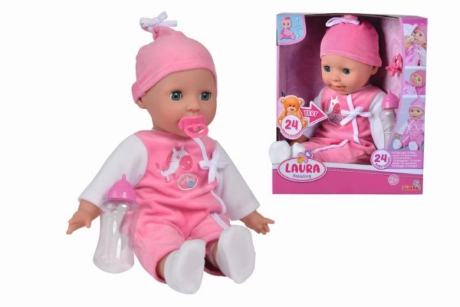 Dukke Laura, 24 babylyde, 38cm