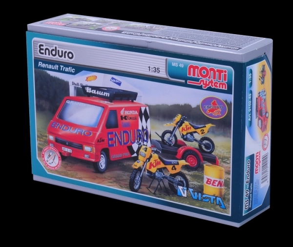 Byggesæt Monti System MS 49 Enduro Renault Trafic 1:48 i æske 22x15x6cm