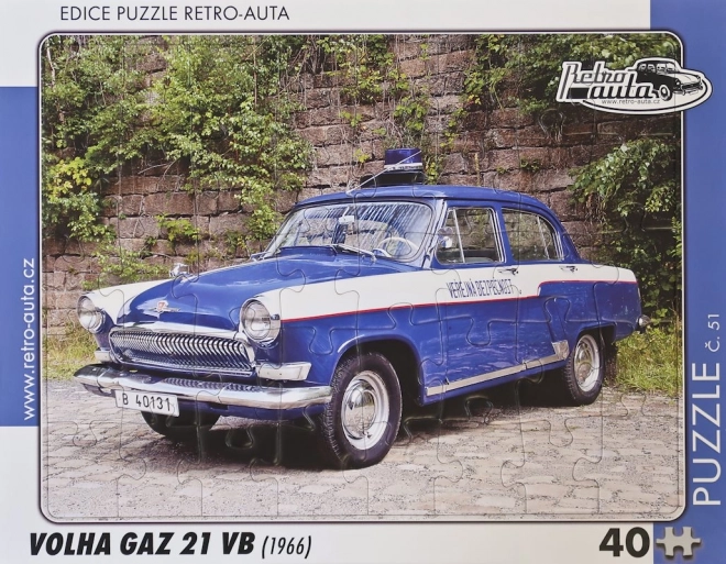 Puslespil Retro Biler Volha GAZ 21 VB 40 brikker