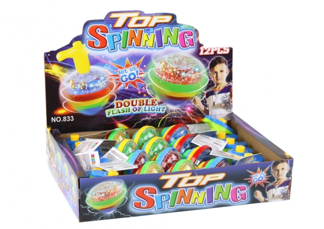 Farvet lys roterende disk Spinning Top