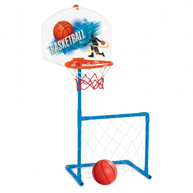 Sportsæt 2i1 med basketballkurv og fodboldmål fra Woopie