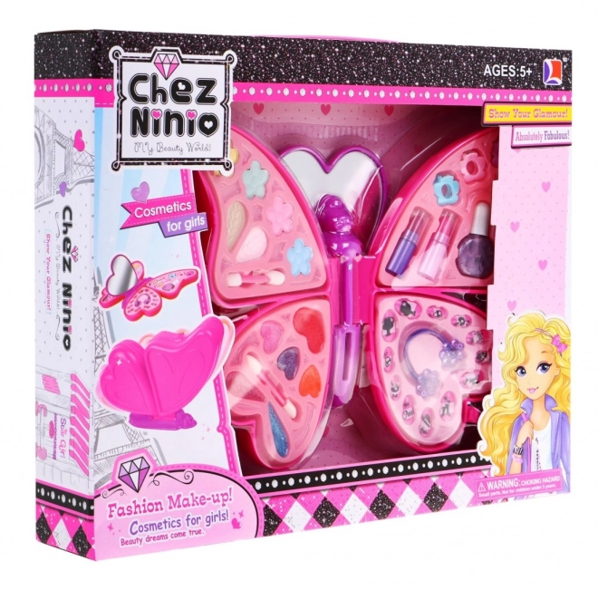 Kosmetik sæt Pink Butterfly til børn 5+ Make-up + hår- og negletilbehør