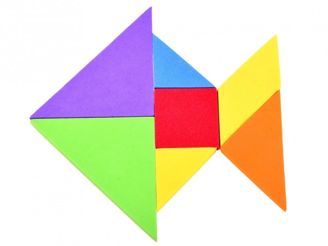 Farverig logisk puslespil Tangram af blødt skum
