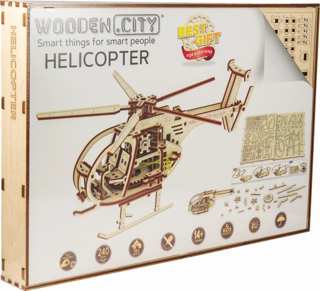 Træ 3D puslespil helikopter