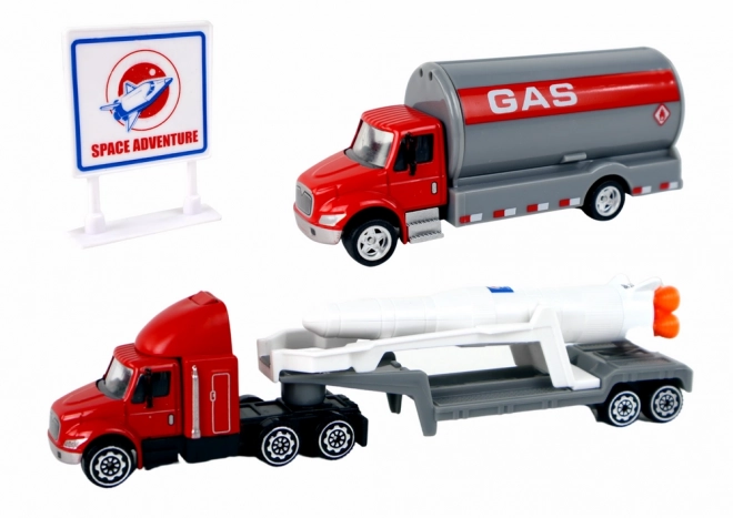 Sæt af figurer Space Truck Rocket - 15 dele