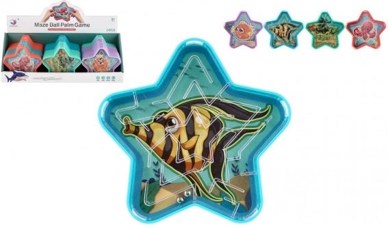 Teddies kuglelabyrint stjerne – lommeformat hovedbrud for børn (mix af farver)