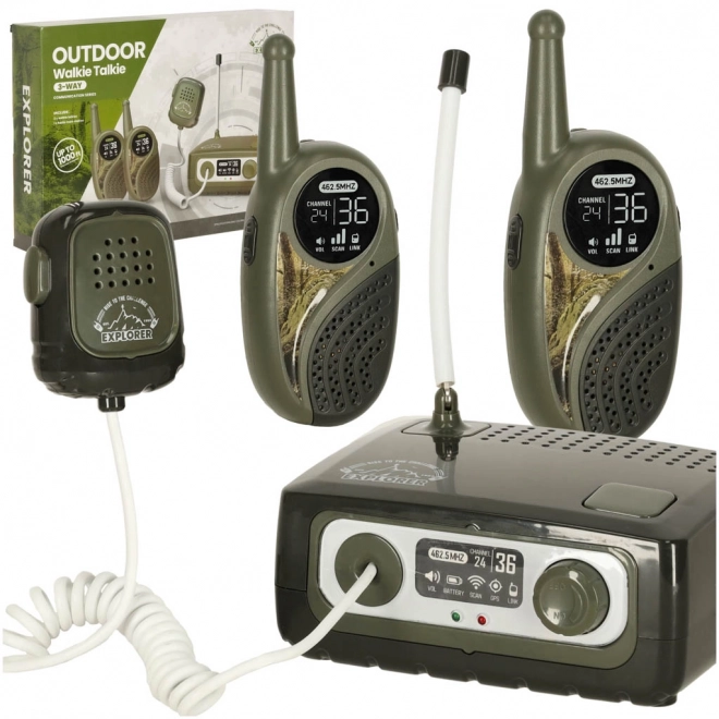 Børnesæt Walkie Talkie med centralenhed Explorer