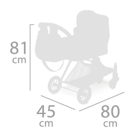 DeCuevas 80732 Dukkevogn til dukker 3 i 1 XL med taske Classic Gold 2020 - 81 cm
