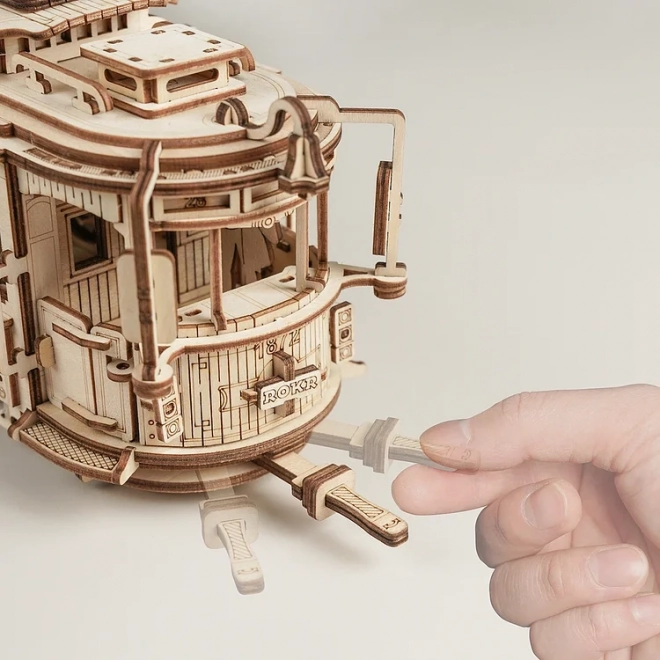 RoboTime 3D træ mekaniske puslespil Sporvogn