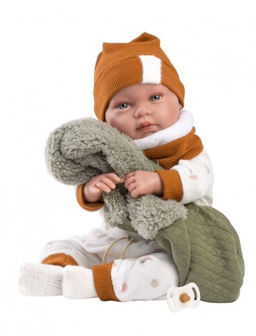 Llorens 84465 NEW BORN - realistisk babydukke med lyde og blødt stofkrop - 44 cm