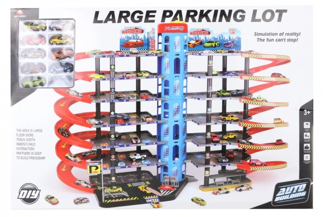 Garage med legetøjsbiler