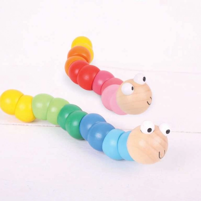 Bigjigs Toys trælegetøj - Farverig orm blå