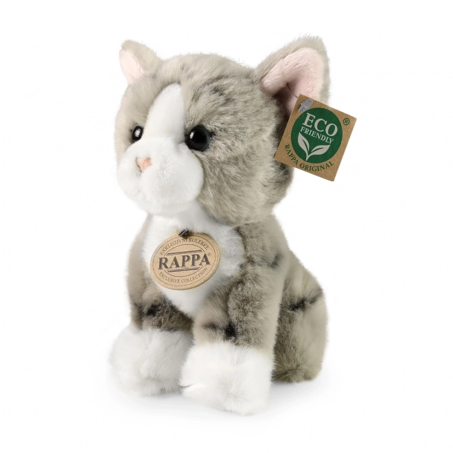 Plysbamse kat grå 18 cm Miljøvenlig