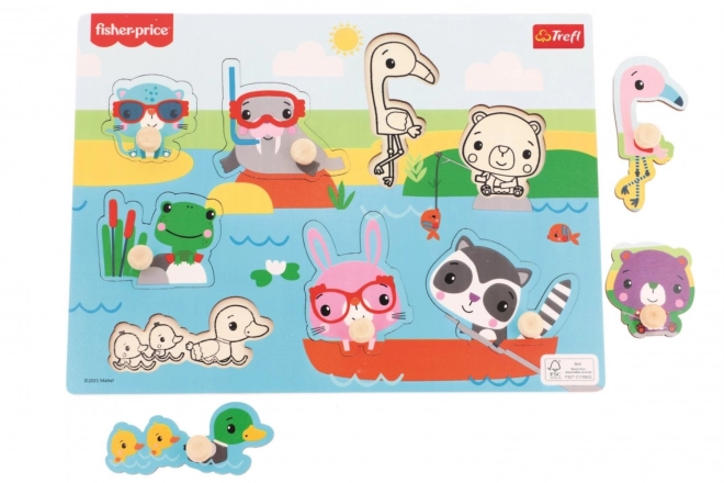 Træpuslespil Fisher-Price Dyr ved vandet