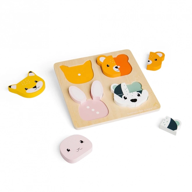 Træ-inlægningspuslespil med tælling Bigjigs Toys