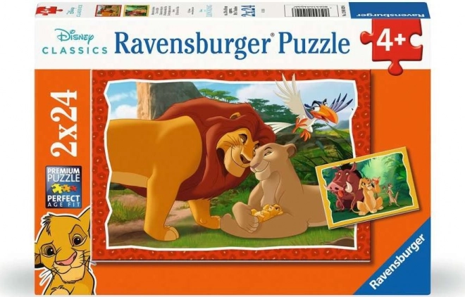Puslespil Disney Løvernes Konge 2x24 brikker