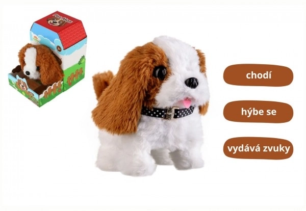 Hund Max 15x12cm på batterier med lyd og bevægelse i kasse 13x19x18cm