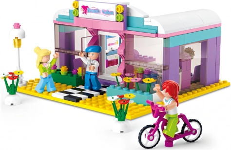 SLUBAN GIRL'S DREAM TOWN skønhedssalon, 243 klodser, 3 figurer